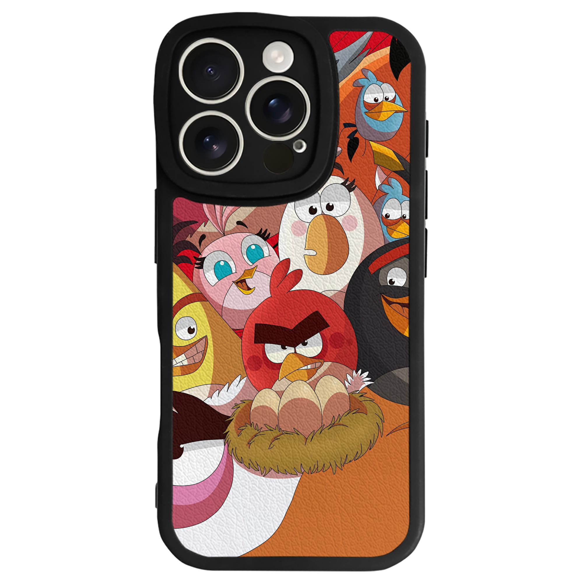 （画像用） Angry Birds アングリーバード 【iPhone 16シリーズ対応】シリコンスマホケース（レザー調） 材質：シリコン